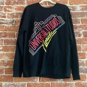 Retro neon Universal Studios black Crewneck sweatshirt